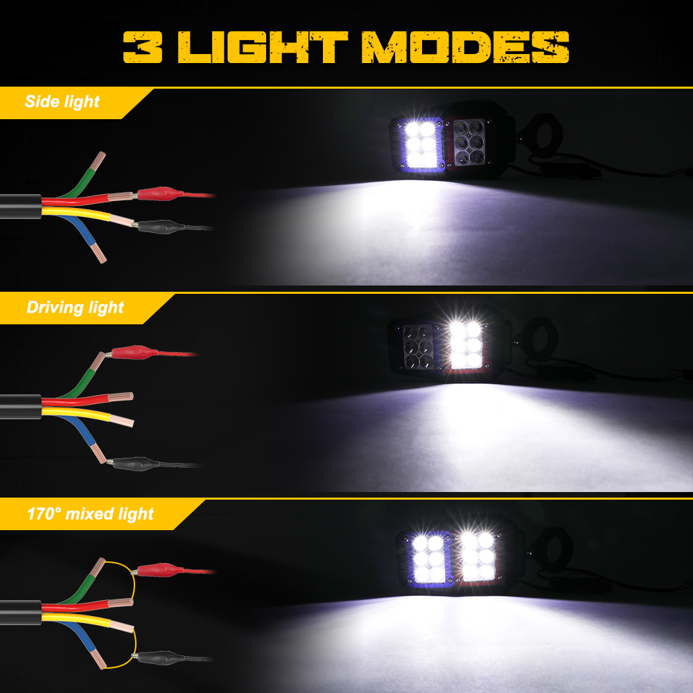 Espejos laterales de vista trasera con luces LED para 1.75 "-2 " UTV JG-JZD-9621