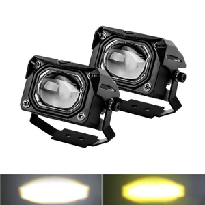 Luz de conducción LED intermitente de doble color de motocicleta fuera de carretera con lente grande JG-993B
