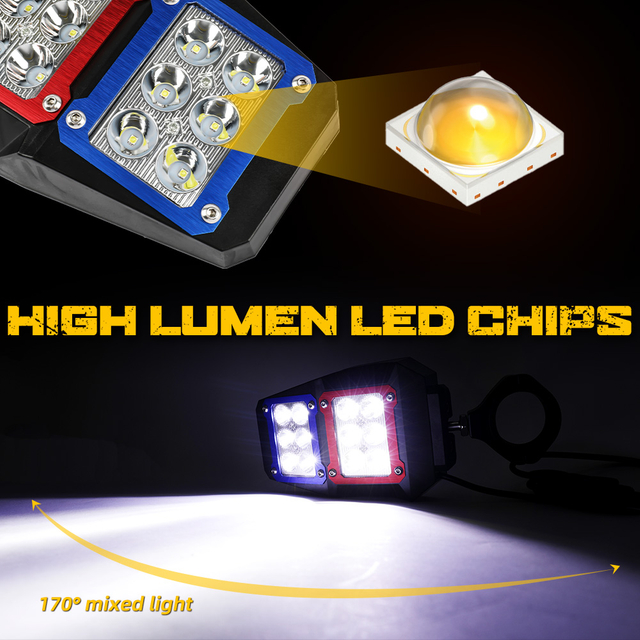 Espejos laterales de vista trasera con luces LED para 1.75 "-2 " UTV JG-JZD-9621