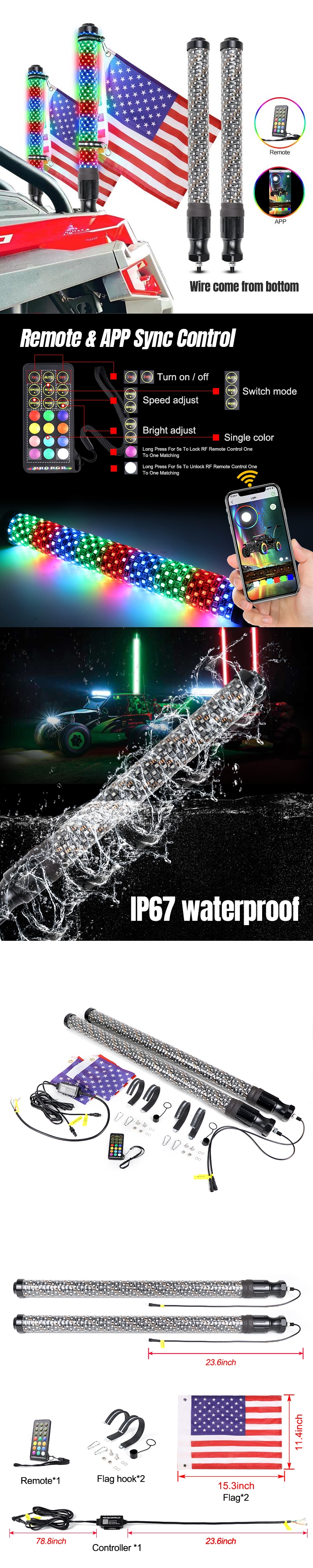 especificaciones de antenas de buggy atv lit lit whip