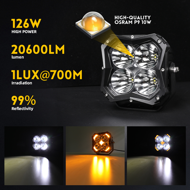 Luz de 5 pulgadas fuera de la carretera con luz de fondo DRL -954m -D