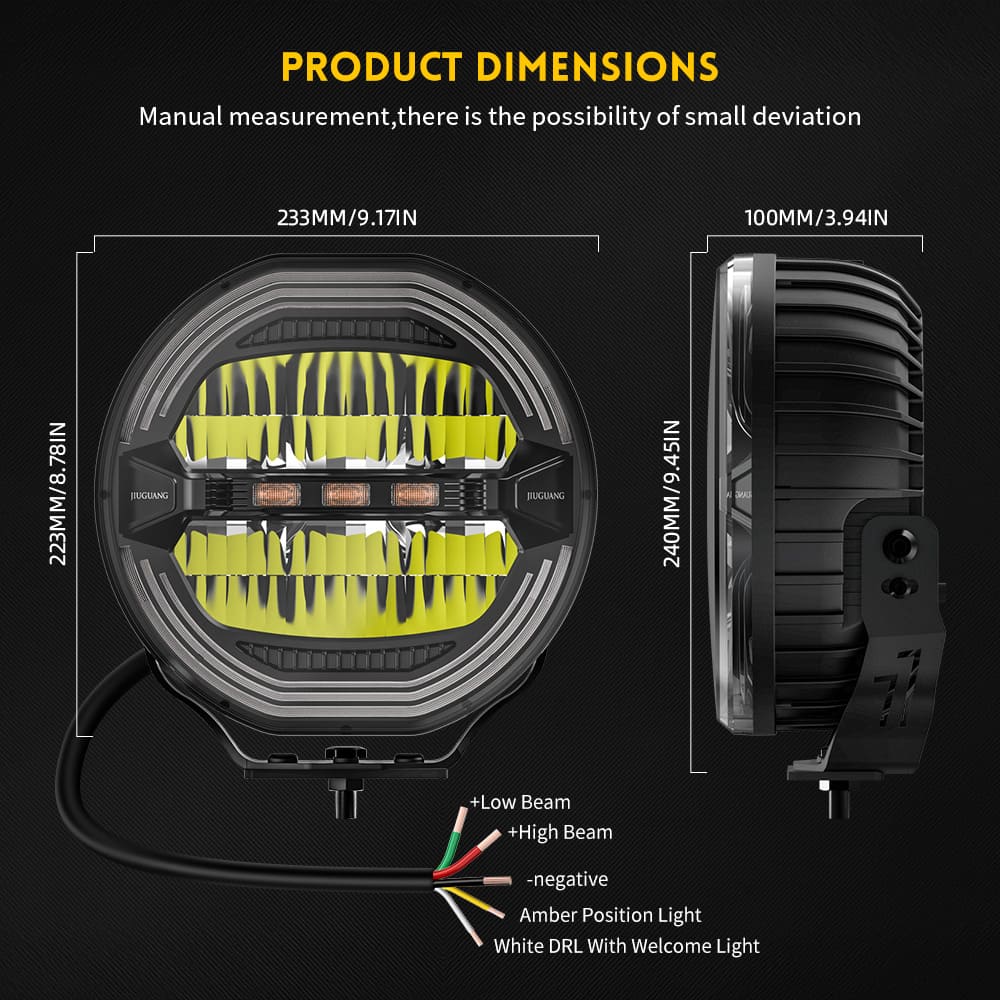Luz de conducción anti resplandeciente de 9 pulgadas con White & Amber DRL-D091-6