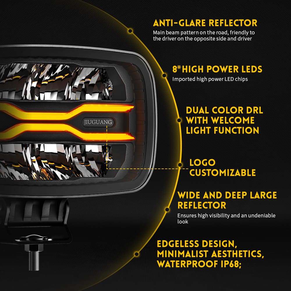 Luz de conducción contra el resplandor de 10 pulgadas con posición dinámica blanca y ámbar Light-D959-8