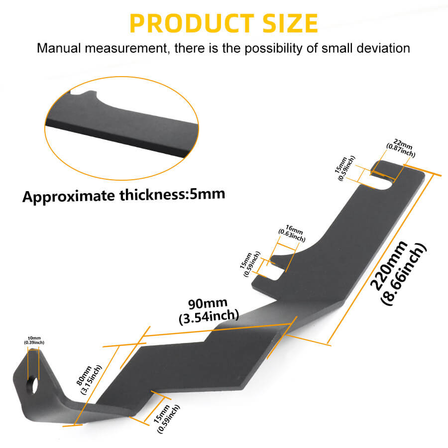 Ford F150 Raptor 15-18 Corner esquina delantera LED LIGHT A-PILLAR Soporte de montaje JG-MQ-010 Tama&ntilde;os