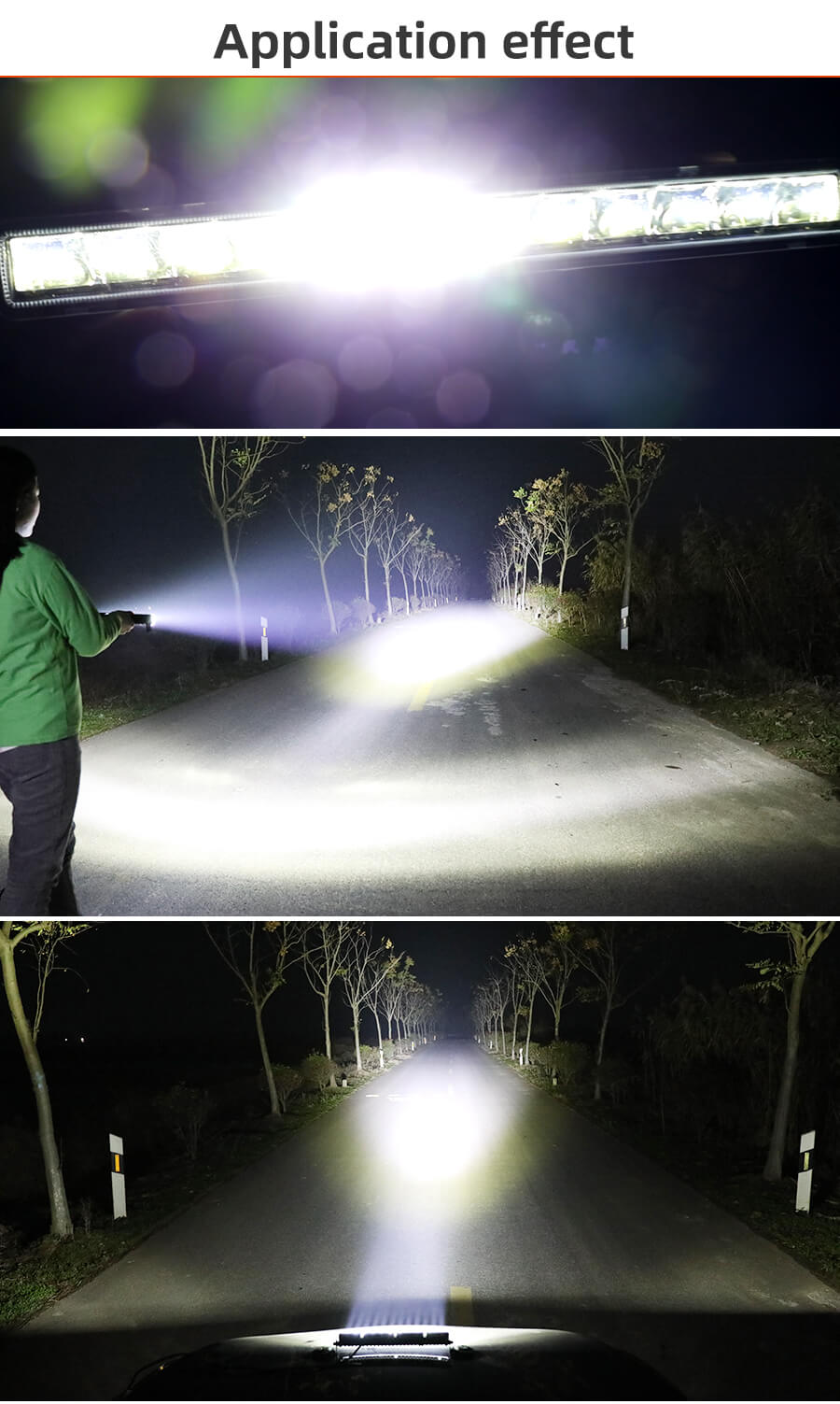 Eagle Series &reg; Singel Row Bulge Lens LED Light Bar JG-ZS Aplicaci&oacute;n