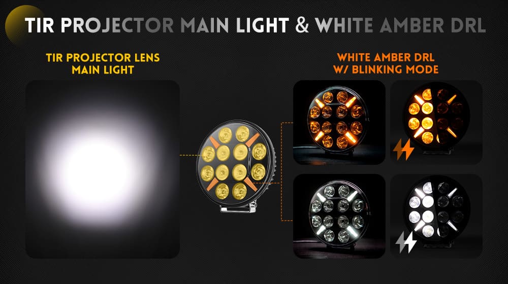 luces redondas de carretera LED