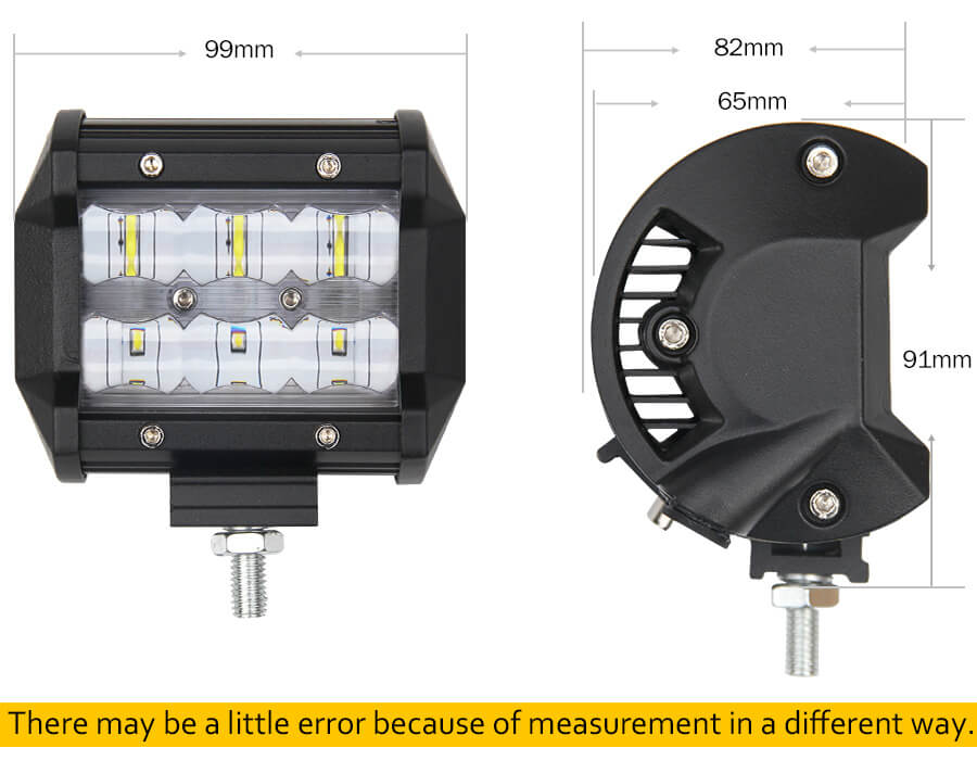 Barra de luz LED de doble fila de 4 pulgadas JG-9621T Tama&ntilde;o (1)