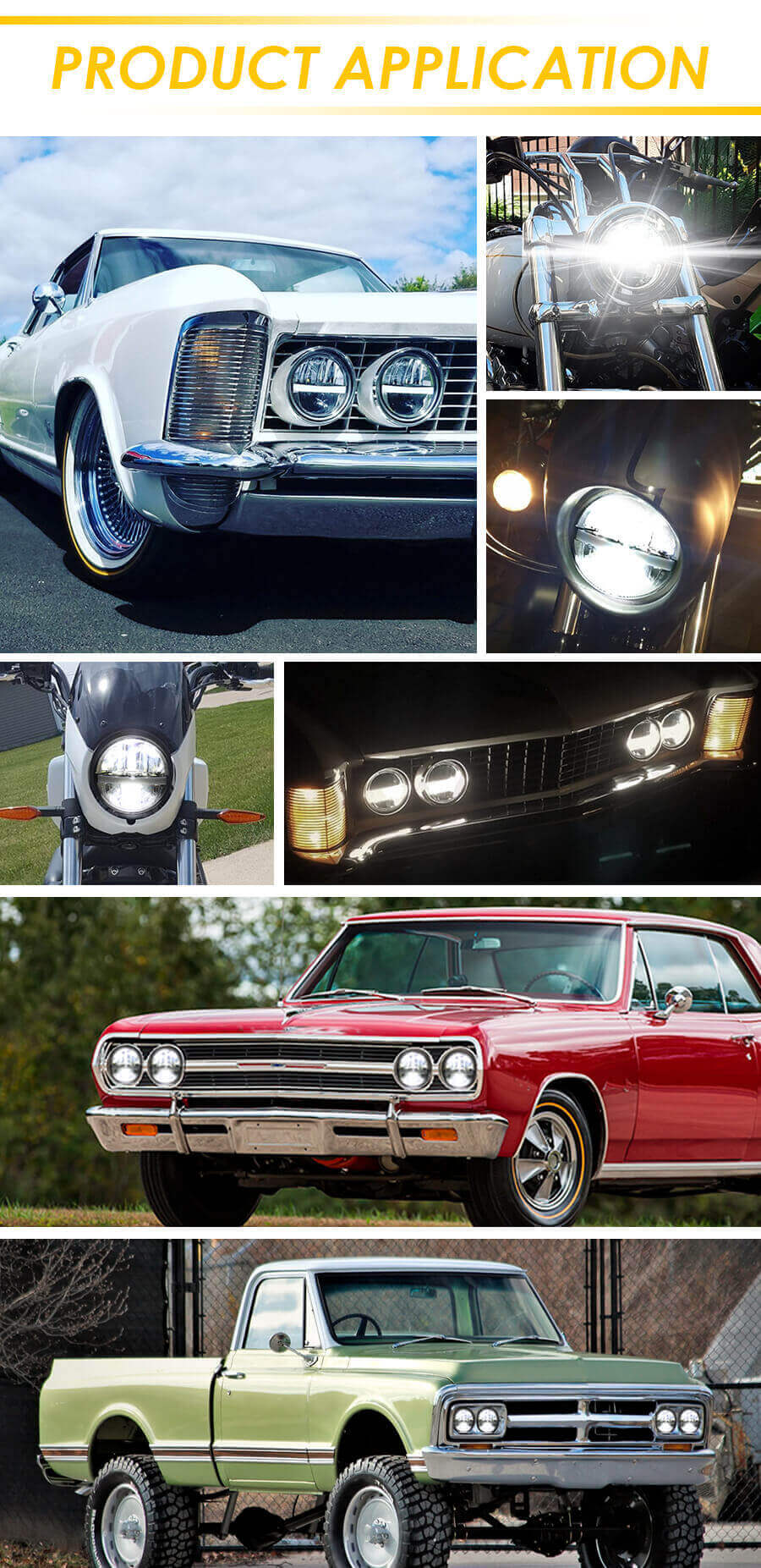 Eagle Series &reg; 5.75 LED Faros al por mayor JG-M004 Aplicaci&oacute;n