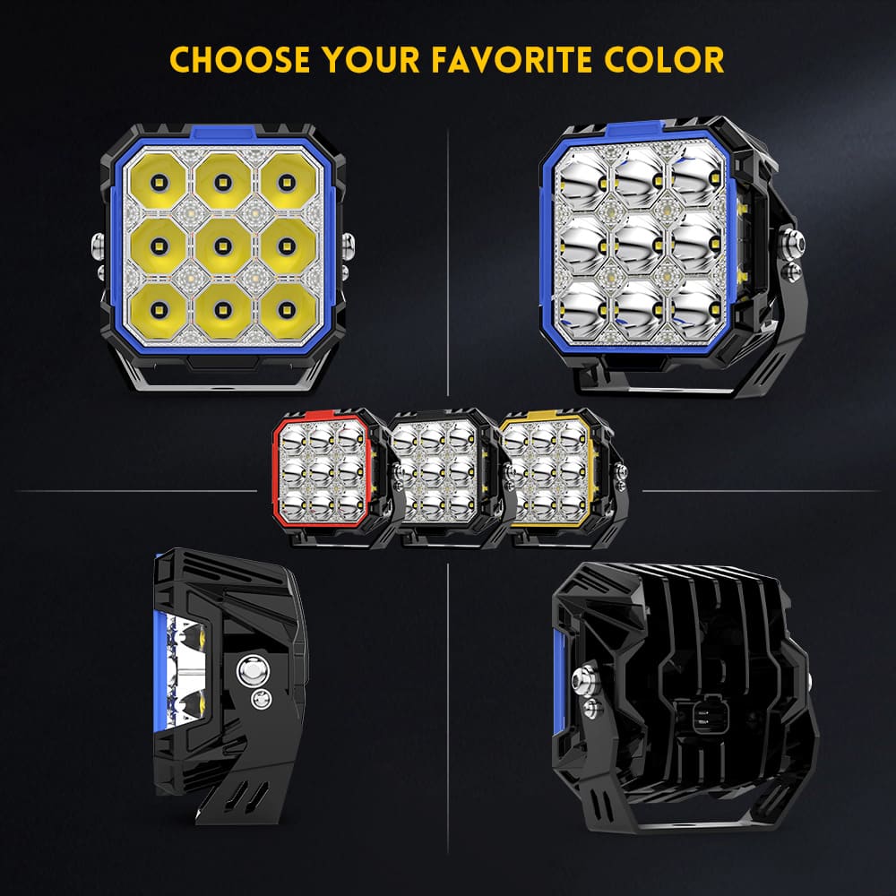 Luces LED de disparo lateral de 5 pulgadas con DRL-F995-13 blanco y ámbar