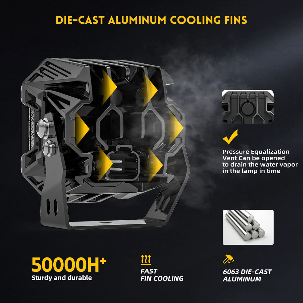 Luz de fondo ámbar del tirador lateral de la cápsula del cubo LED de 60W para el jeep F993-3 