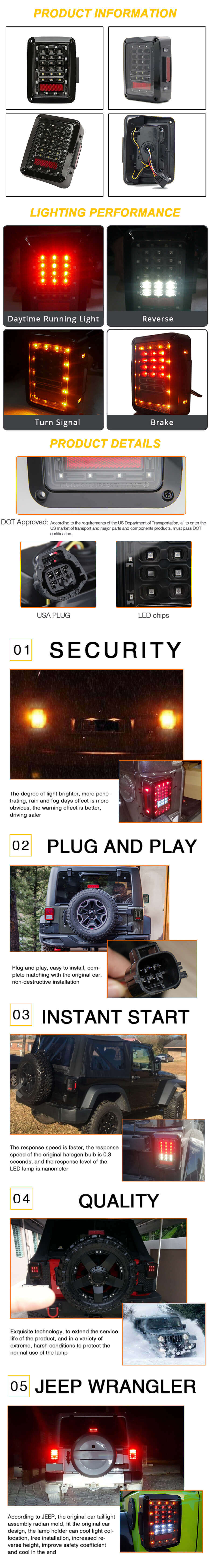 Wrangler JK Tail Light 2007-2017 Venta al por mayor JG-W008