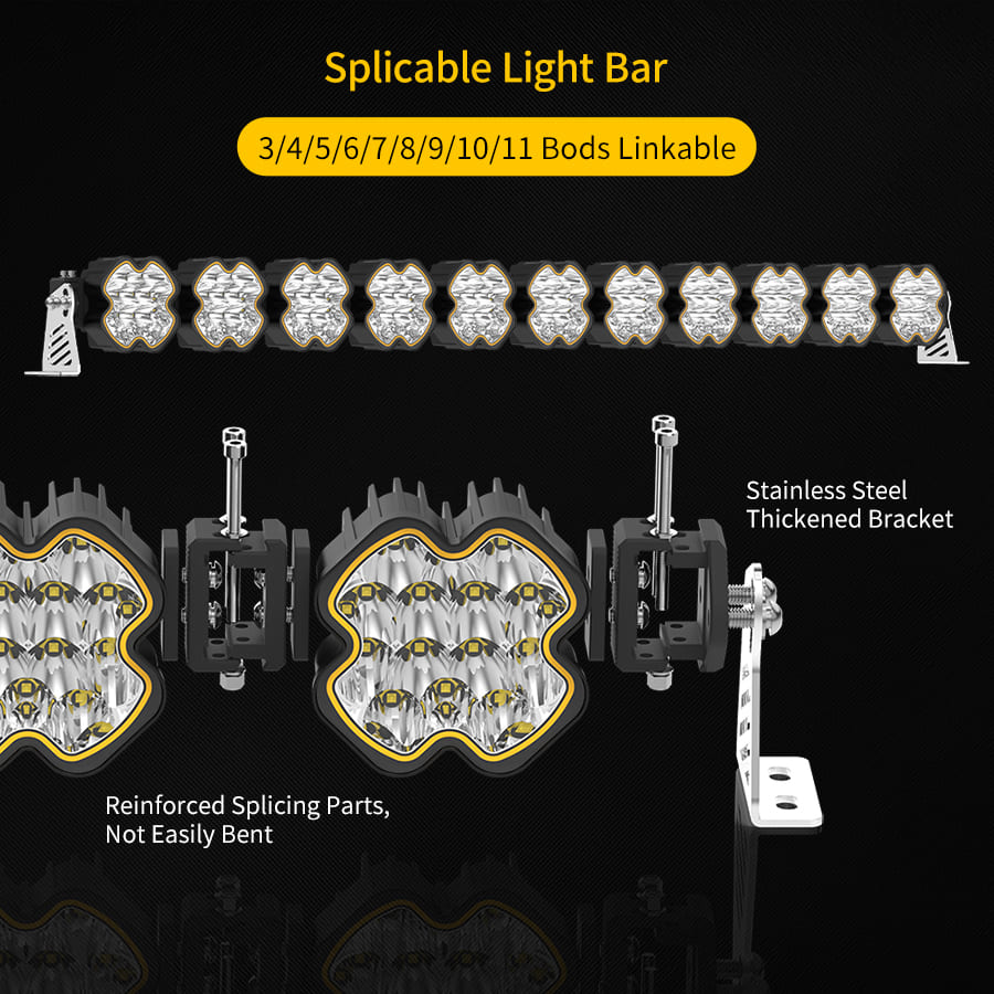 Barra de luces conectable de 4 pulgadas con DRL-JG-96-LB040