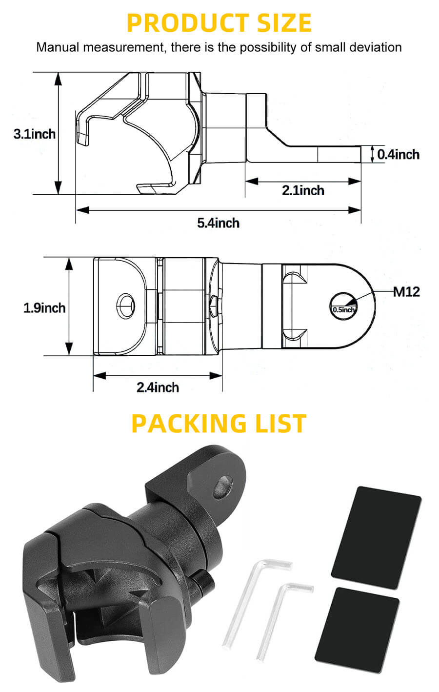 Whip Light montes al por mayor para UTV ATV Truck YX-WH-B Size