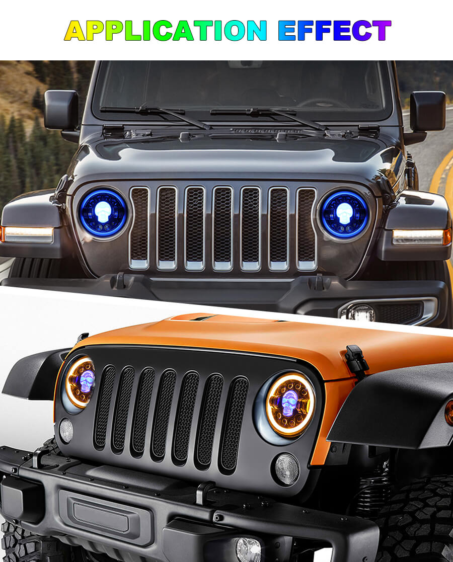 Aplicaci&oacute;n JG-J003K de 7 pulgadas de calavera RGB JG-J003K