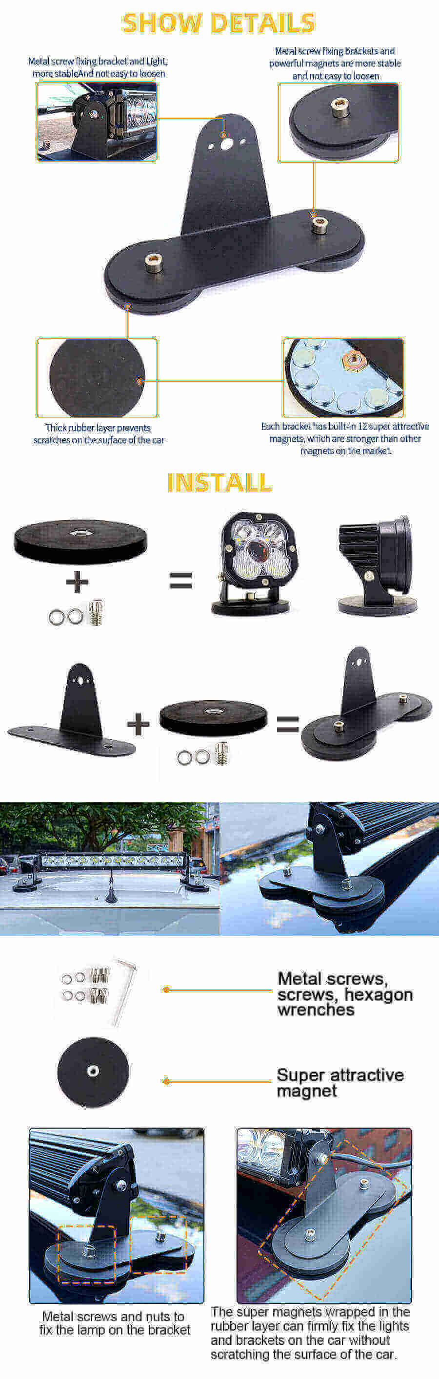 Soporte universal para la barra de luz todoterreno JG-YQ-003A VENTAJAS