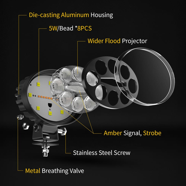 Luces de trabajo LED ovales de 5.5 pulgadas 27W para tractores-970-zh-8