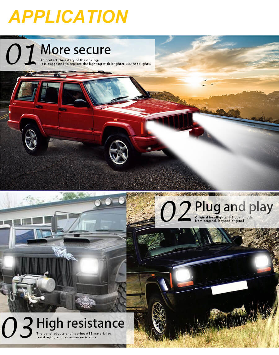 Rect&aacute;ngulo GMC 57 Angel Eye LED Light Light JG-T002N Aplicaci&oacute;n (1)