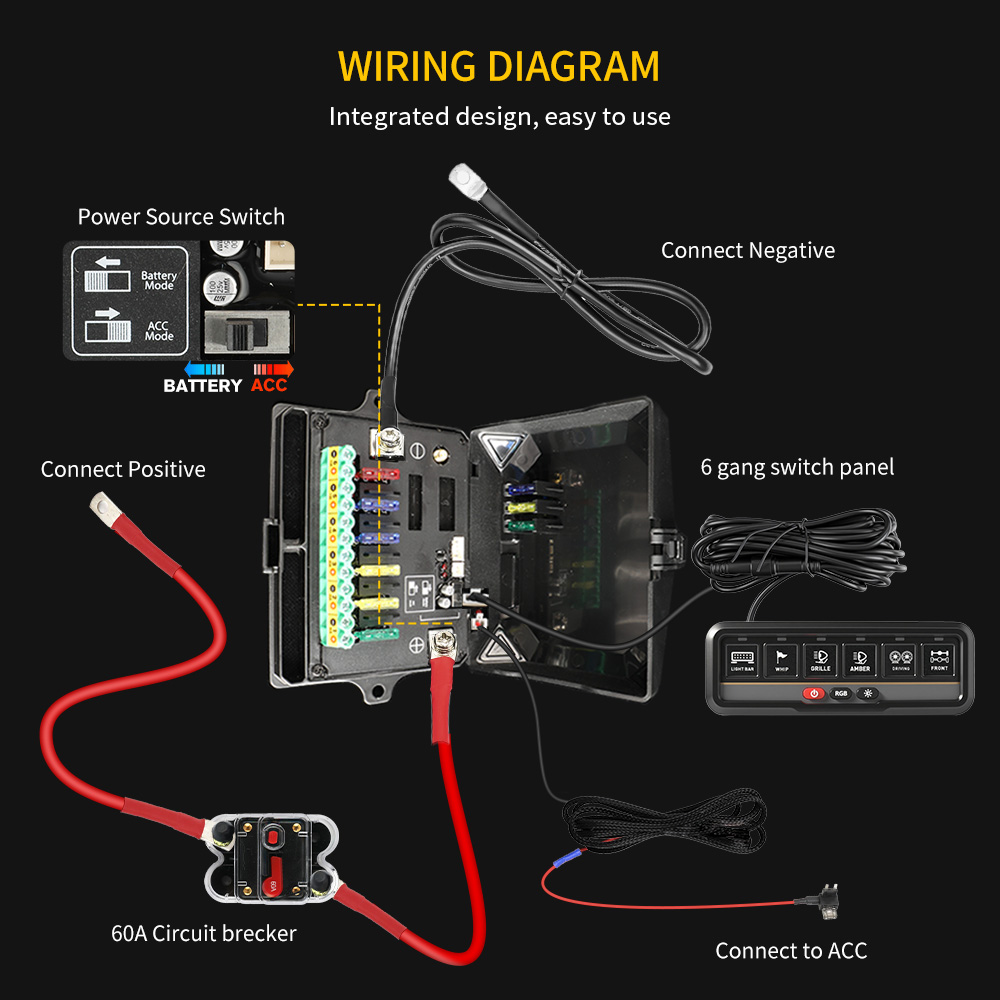 Panel de interruptores RGB de 6 unidades con control remoto-KZ-CP-6-WX-YK
