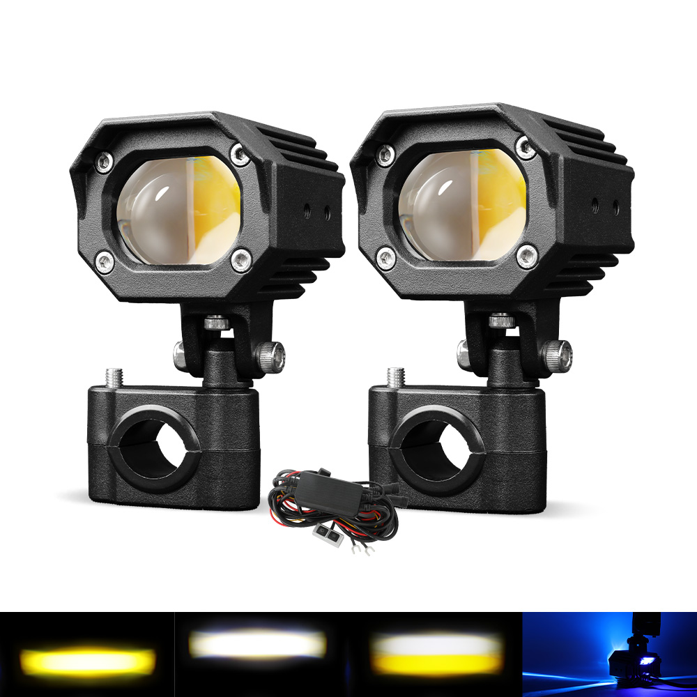 Luz auxiliar de LED de motocicleta de 88W de alta potencia con luces de advertencia 