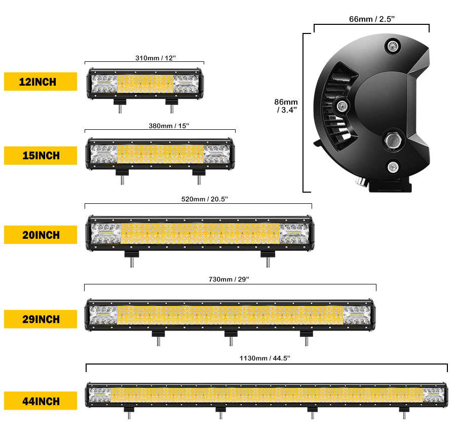 Soporte de fondo de cuatro filas LED Barra de luz JG-9643T Tama&ntilde;o