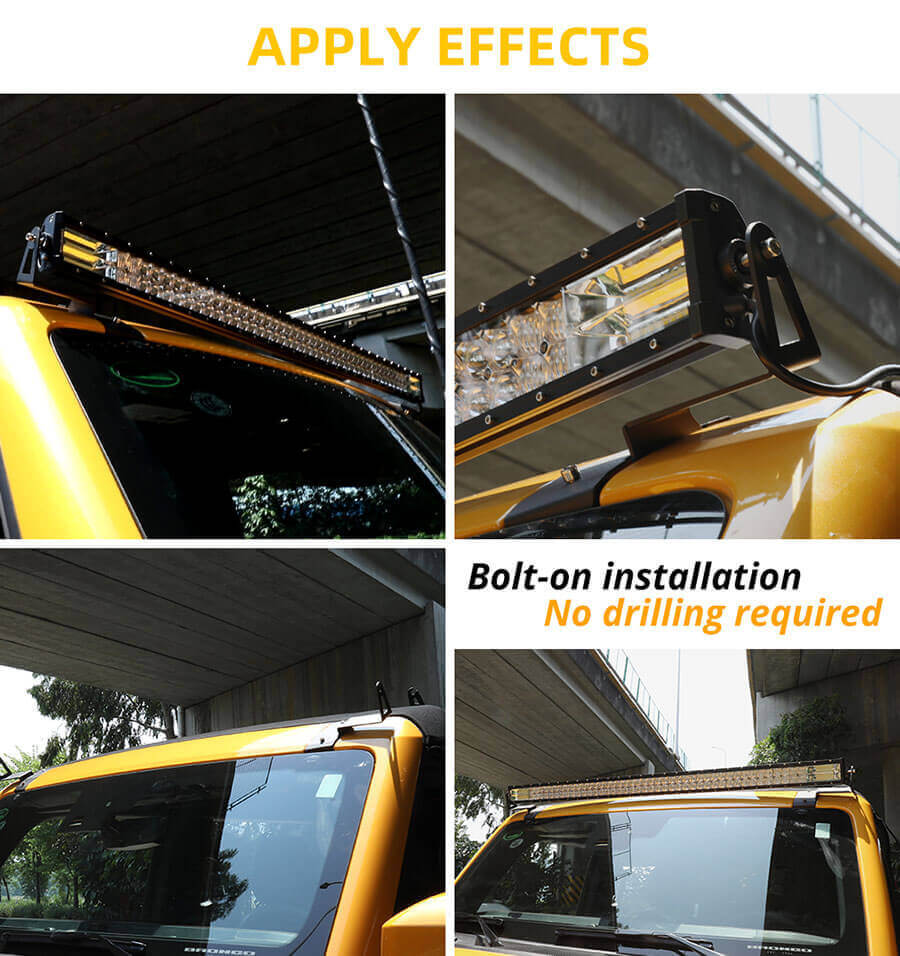 2020-2022 Ford Bronco 52 Soporte de techo delantero para la aplicaci&oacute;n de la barra de luz LED