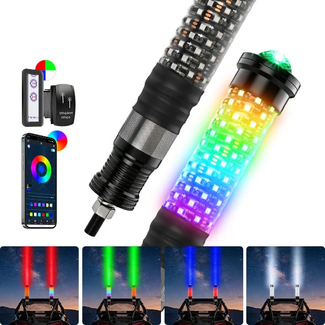 Luces de látigo láser Fatty RGB 2 en 1 para UTV