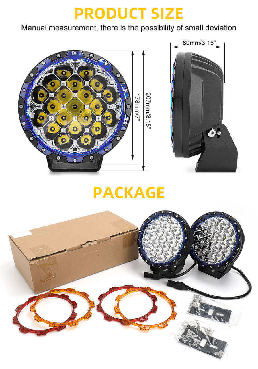 Spotls de 7 pulgadas LED redondos de LED JG-D002 Tama&ntilde;o