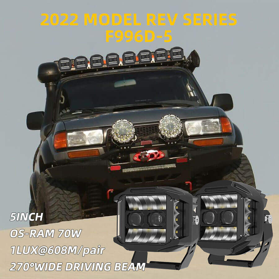 Combo de luz de viga de combo Sidewinder con el proyector JG-F996D-5 Production Description