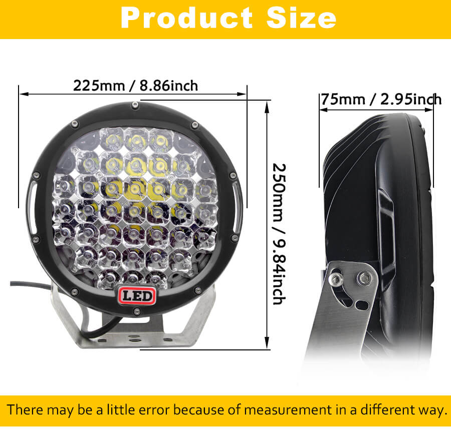 Tama&ntilde;o JG-903 de 9 pulgadas de 185W pulgadas de trabajo redondo JG-903