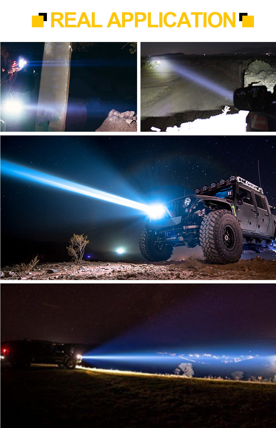 Luz de trabajo LED l&aacute;ser de 7 pulgadas JG-L070 1 Aplicaci&oacute;n