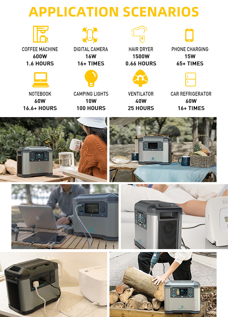 Estaci&oacute;n de alimentaci&oacute;n port&aacute;til de 1008wh para acampar JG-P15 Aplicaci&oacute;n