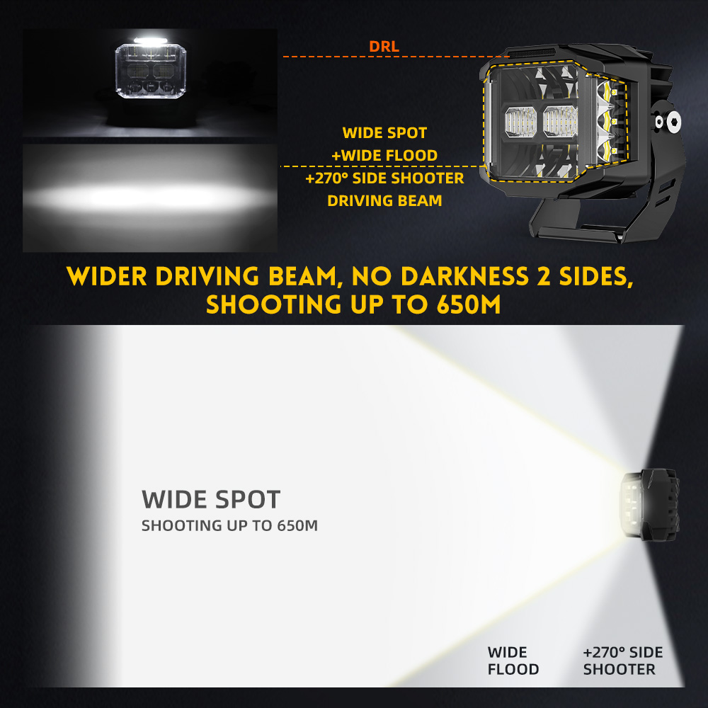 Luces de conducción de 5 pulgadas de tirador lateral de 122W con viga combinada