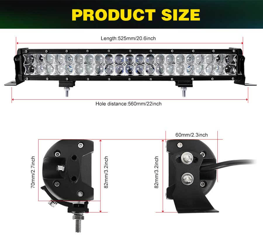 Barra de luz RGB con control remoto JG-9624R tama&ntilde;o