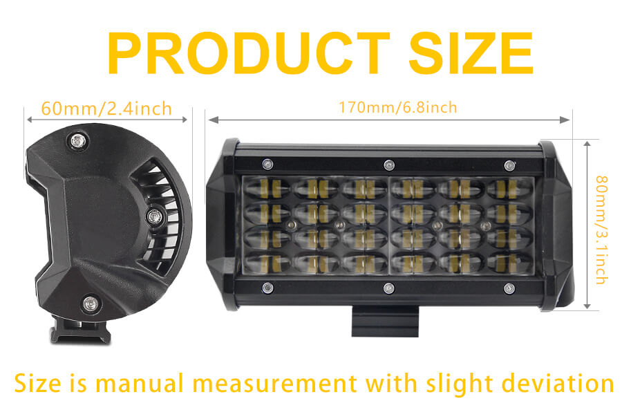 Tama&ntilde;o de las vainas fuera de la carretera del LED de cuatro filas