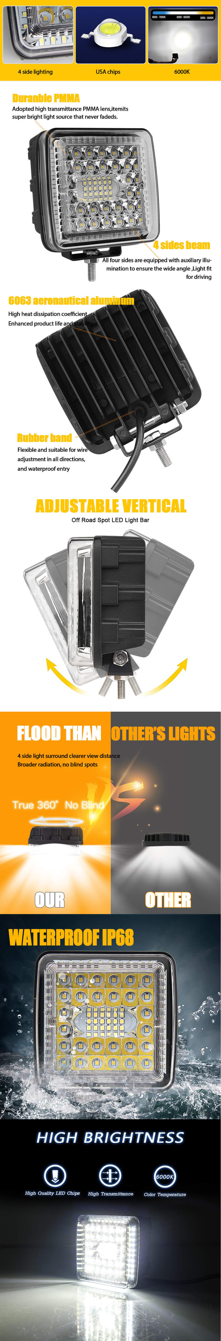 Luces de trabajo LED de 4 pulgadas para ventajas de cami&oacute;n JG-957F