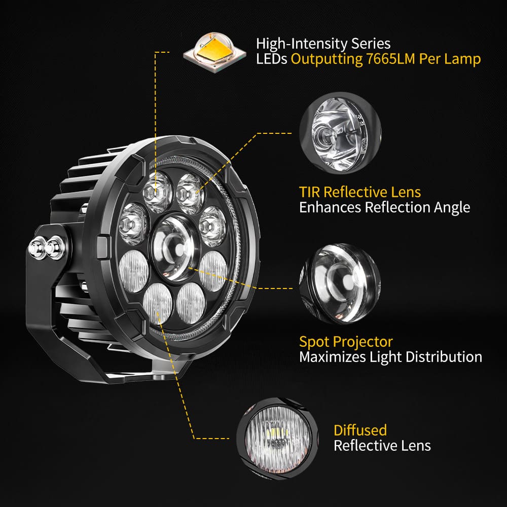 Luz de motocicleta DRL de dos colores mejorada con control de 4 niveles-D040-9-C-AWY