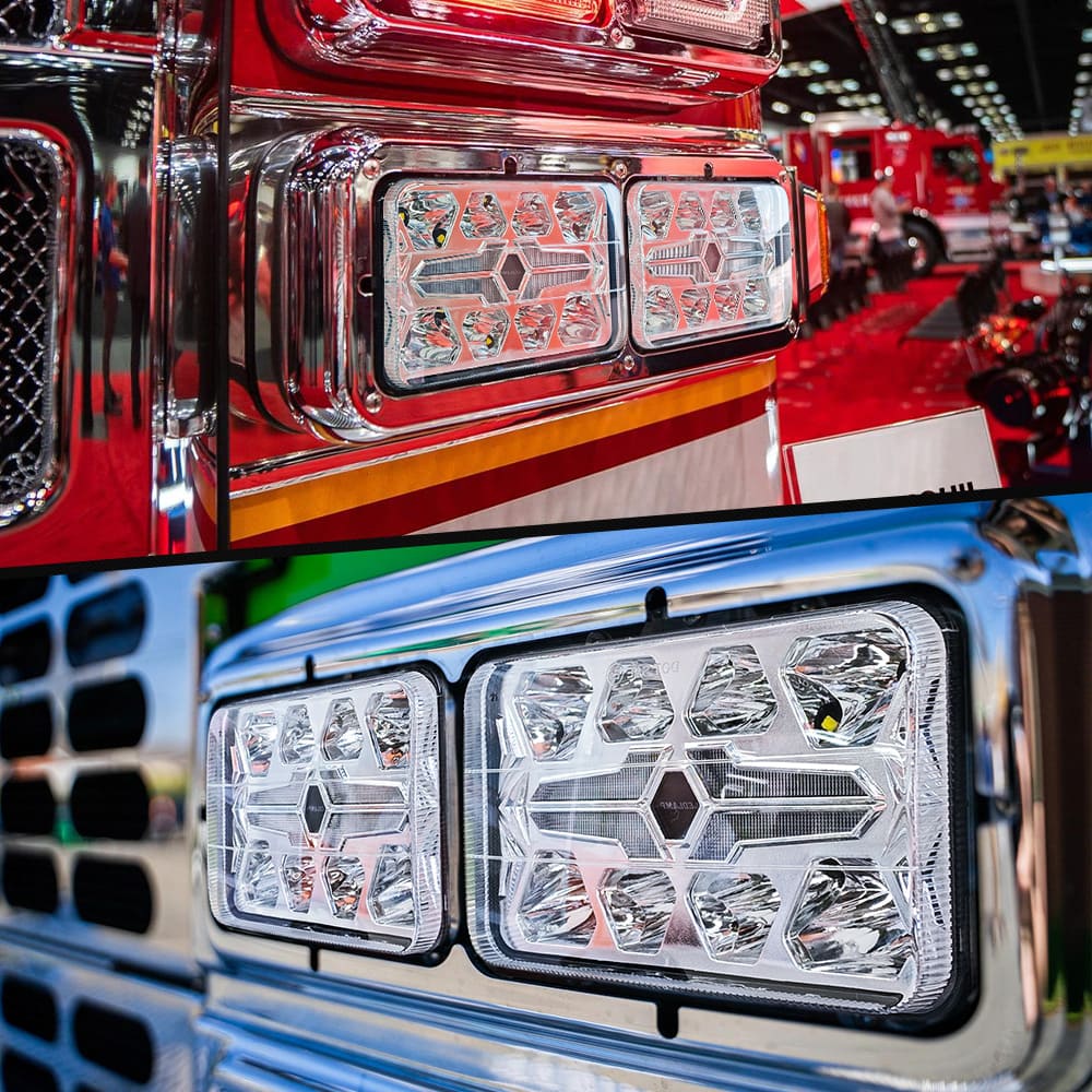 Faro alto y bajo LED cuadrado 4x6 con señal de giro ámbar-CM-2043W