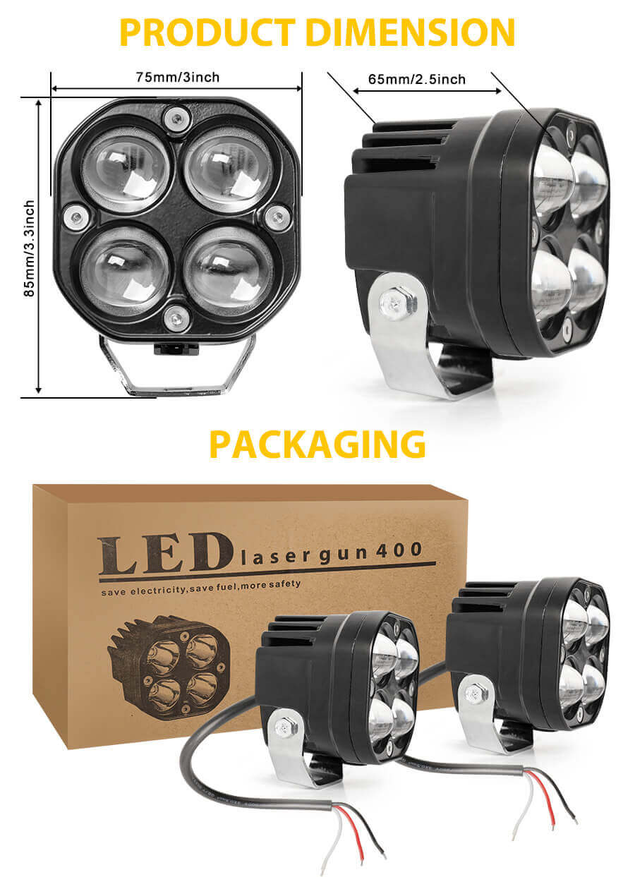 Pods de lente de proyector LED de doble color JG-954D Tama&ntilde;o