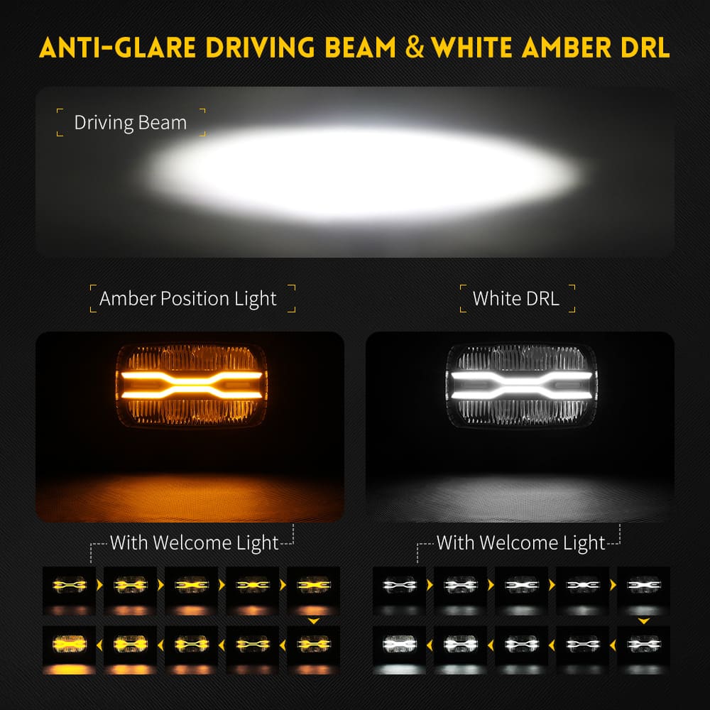 Luz de conducción contra el resplandor de 10 pulgadas con posición dinámica blanca y ámbar Light-D959-8