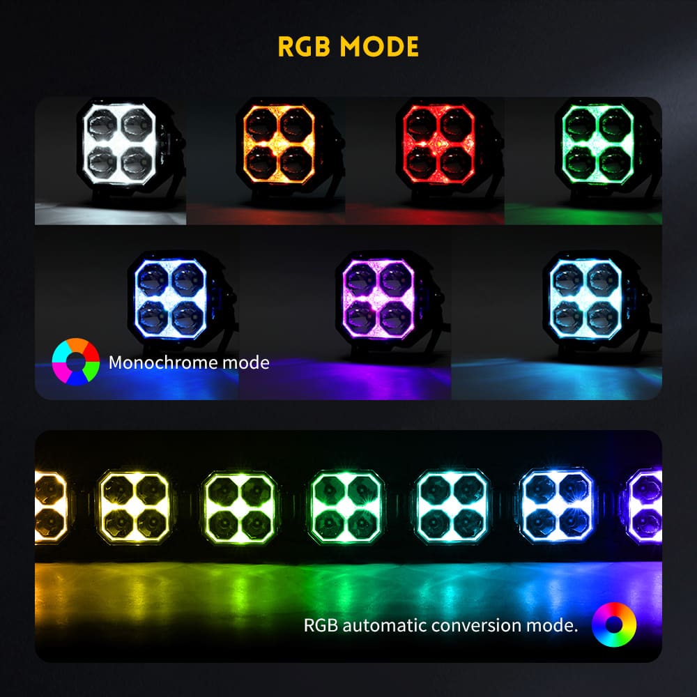 Barra de luz de la vaina del tirador lateral de 3 pulgadas con RGB-96-F993-R