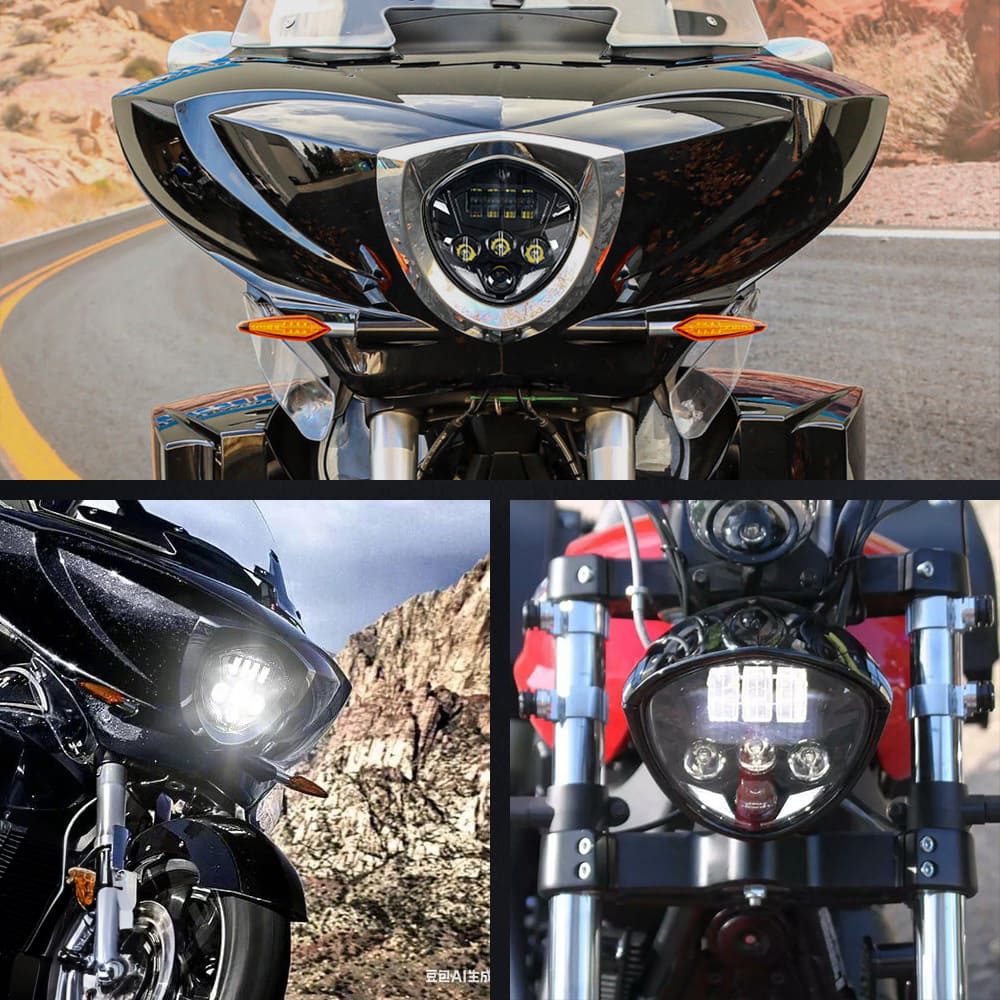 7 "Faro LED de motocicleta Viga baja alta para Harley 10-12 FLSTSE-HL-1003