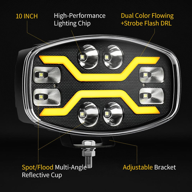 Luz de conducción de LED dinámica de 10 pulgadas de 60 W para camiones-958-8FG-WY