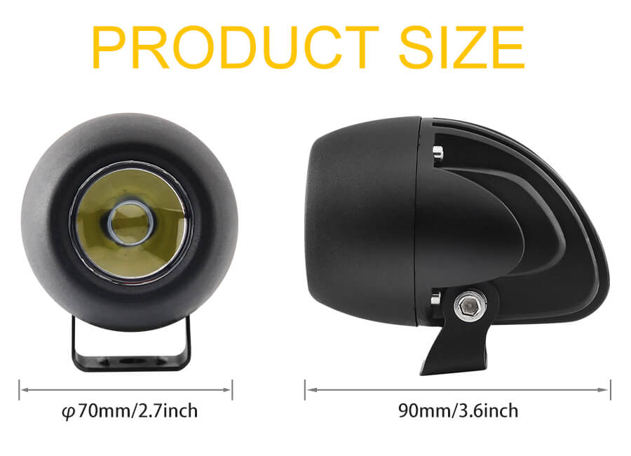 Motocicleta de 2.7 pulgadas Peque&ntilde;as luces de niebla JG-992Z Tama&ntilde;o