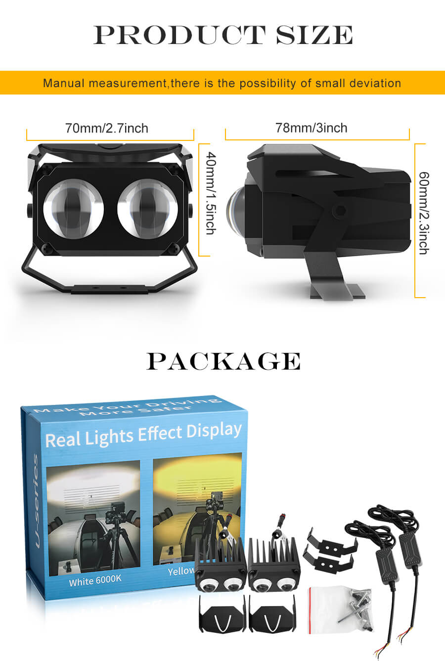 3 pulgadas de volte-ida