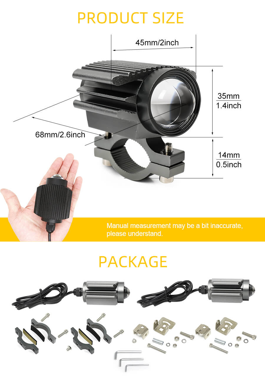 Luces de proyector de motocicletas Precio al por mayor JG-991LT Tama&ntilde;o