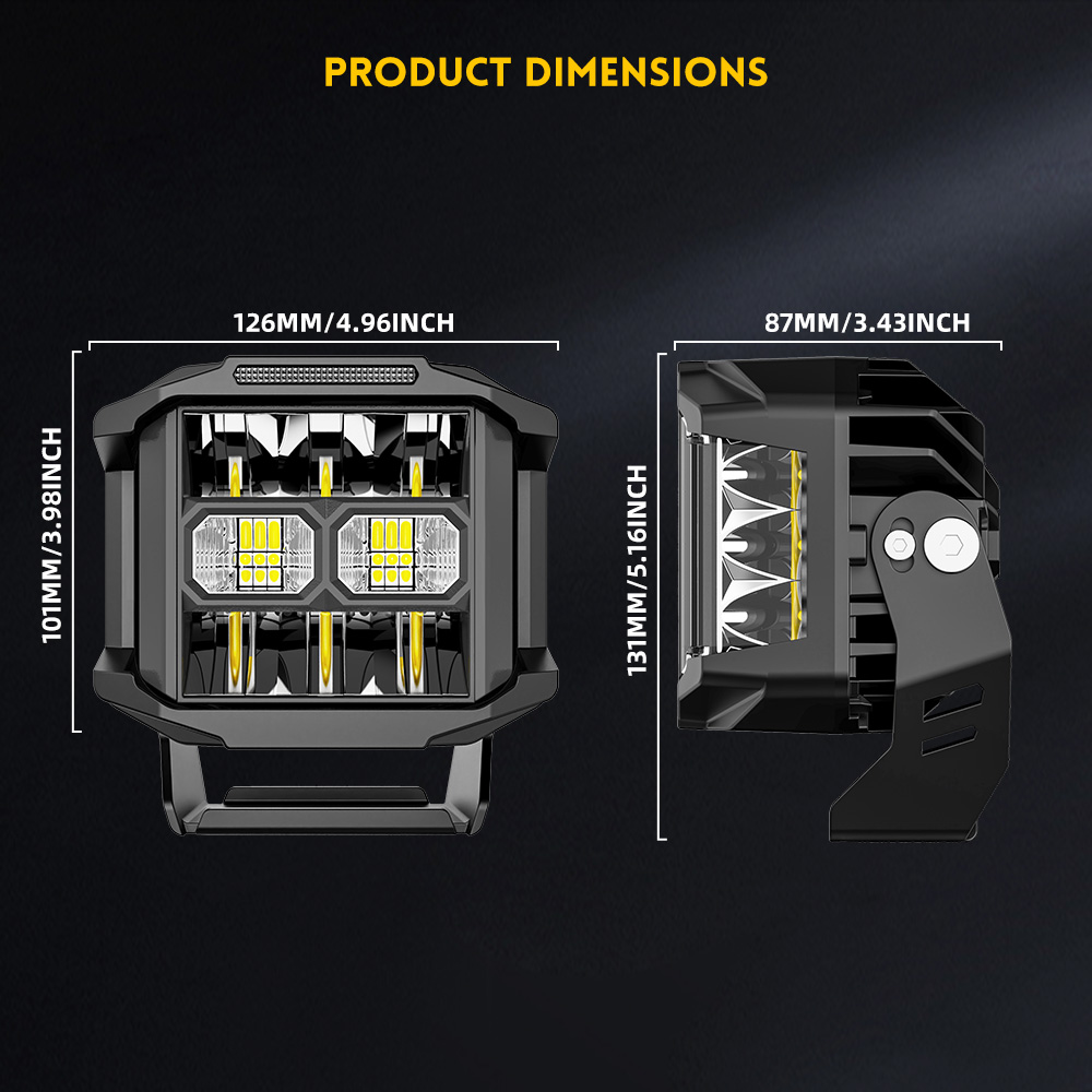 Luces de conducción de 5 pulgadas de tirador lateral de 122W con viga combinada