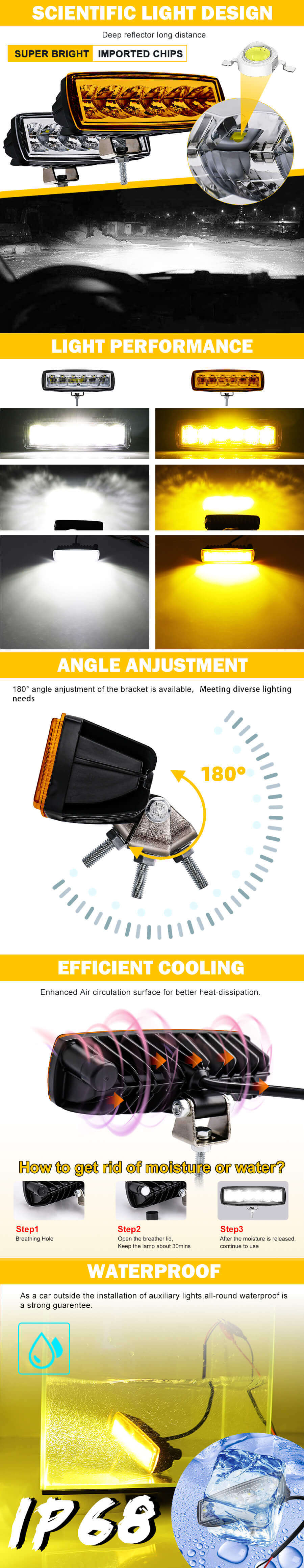 Proveedor de barras de luz de bote de 6 pulgadas JG-921H Ventajas