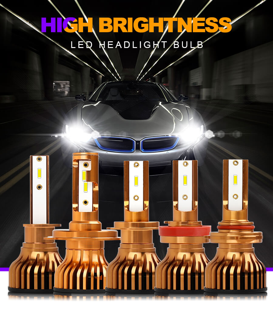 Todas las hebillas de metal H4, H7, H13, H1 LED JG-F8 Detalles