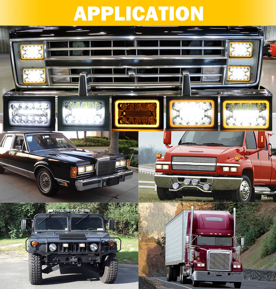 4x6 Muti-Colors Angel Eyes Square LED Faros JG-1002-HP Aplicaci&oacute;n