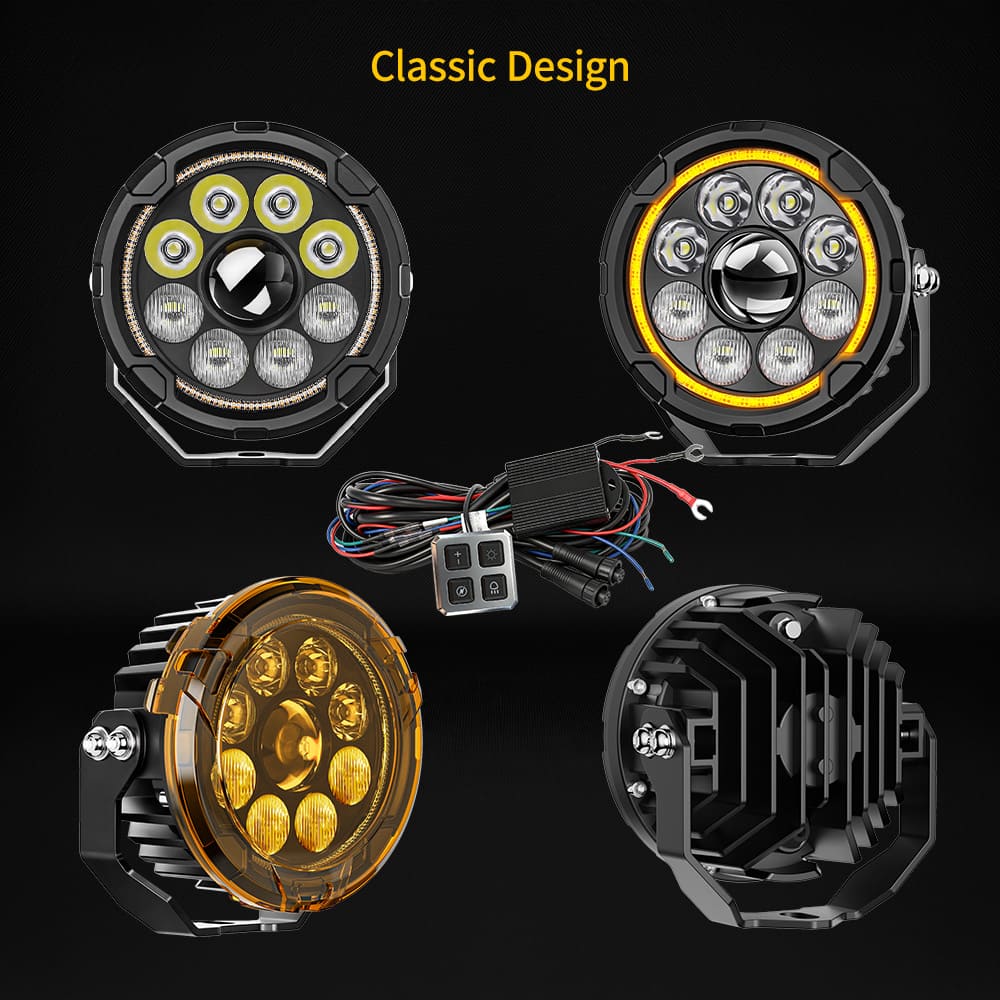 Luz de motocicleta DRL de dos colores mejorada con control de 4 niveles-D040-9-C-AWY